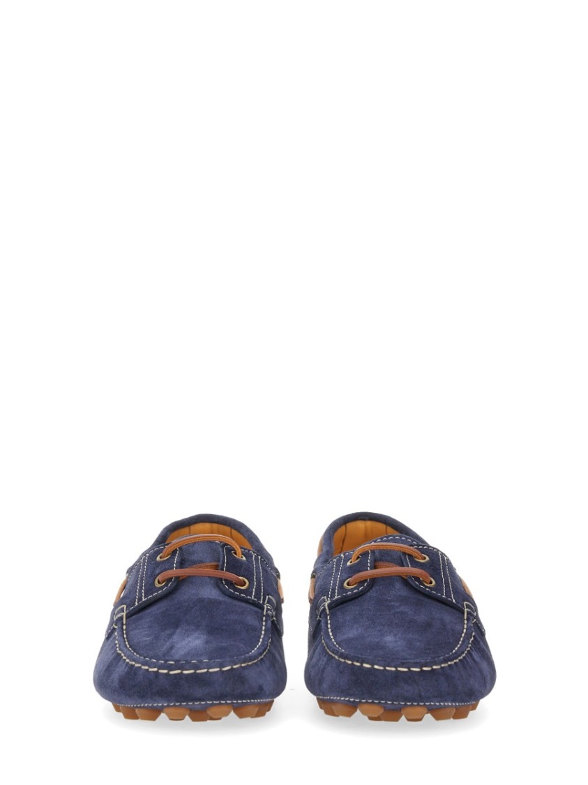 Tod's Classic Blue Calfskin Loafer In Grey