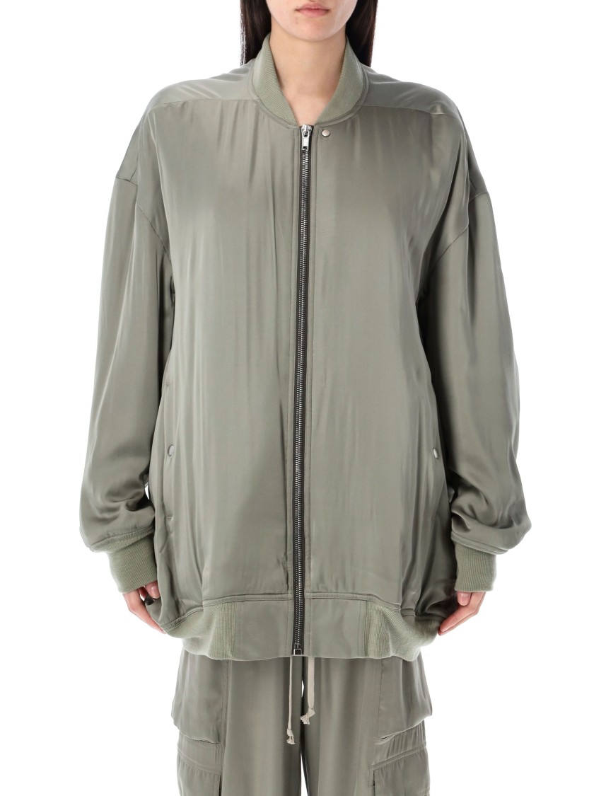 Rick Owens Oversized Peter Bomber Jacket With Smooth Finish In Grey