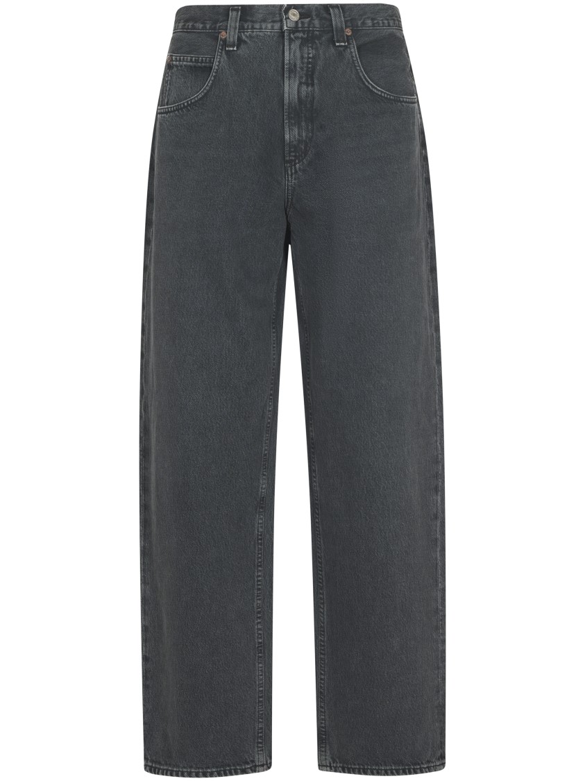 Agolde Wide-leg Trousers With Vintage Finish In Black