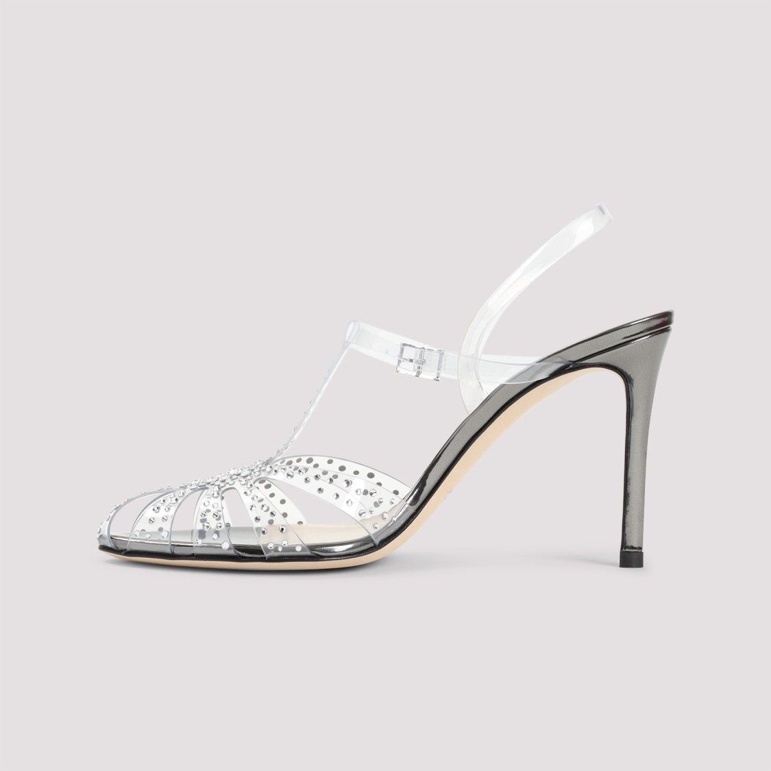 Shop Giorgio Armani Transparent High-heeled Sandals In White