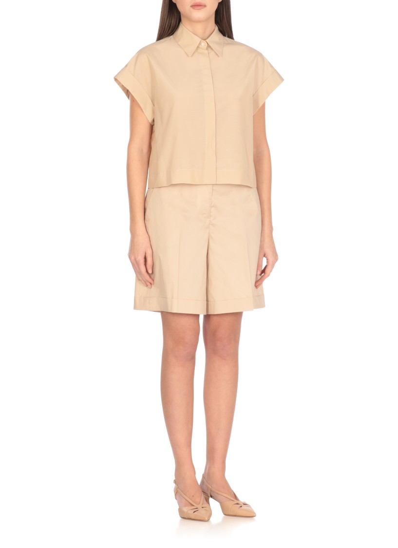 Shop Peserico Beige Cotton Blend Shirt In Neutrals