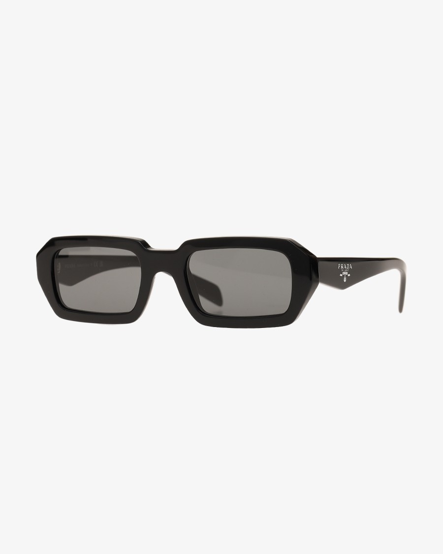 Prada Acetate Geometric Sunglasses With Dark Grey Lenses