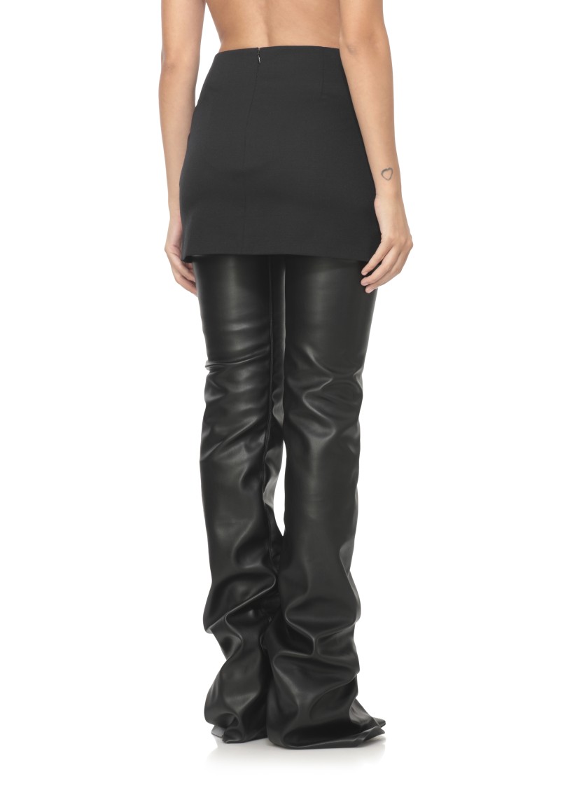 Attico The  Virgin Wool Mini Skirt In Black