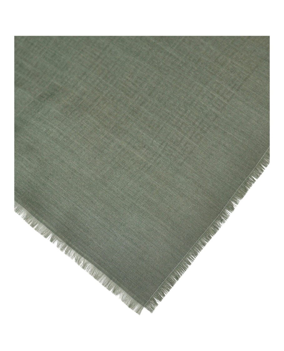 Givenchy Jacquard Patterned Square Scarf With Frayed Edges In Green