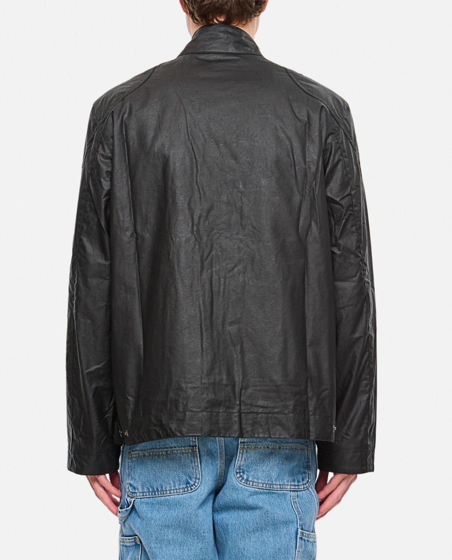 Barbour Functional Black Jacket With Press Button