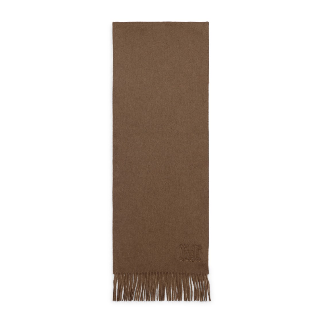 Max Mara Dalia Cashmere Scarf With Fringed Hem In Brown