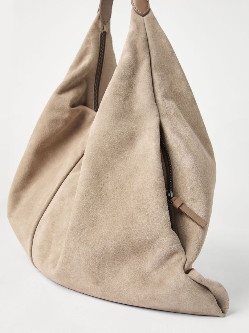 Brunello Cucinelli Women Suede Swing Hobo Bag