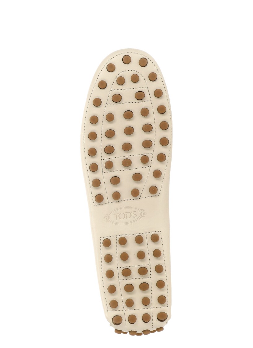 Tod's Ivory Leather Loafers In Neutrals
