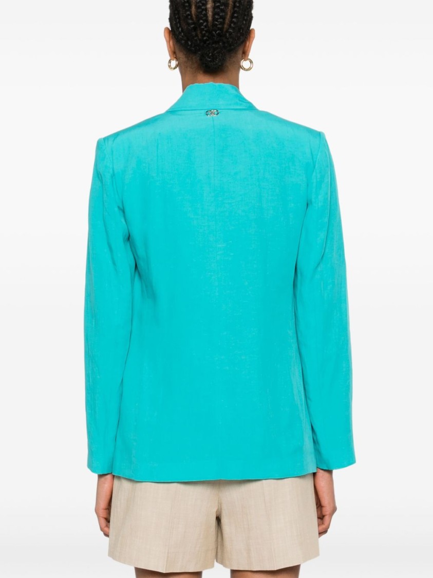 LIU •JO LIU JO TAILORED GREEN JACKET WITH NOTCH LAPELS