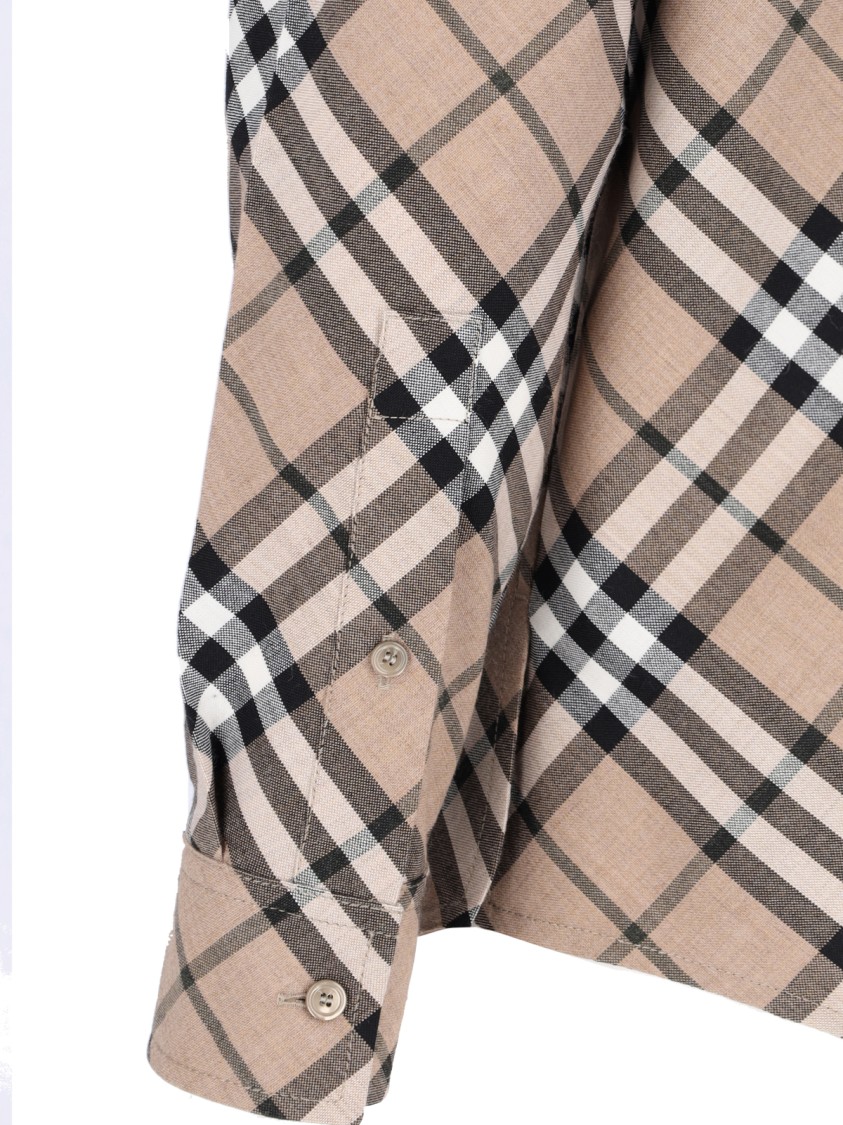 Burberry Check Pattern Wool Blend Shirt