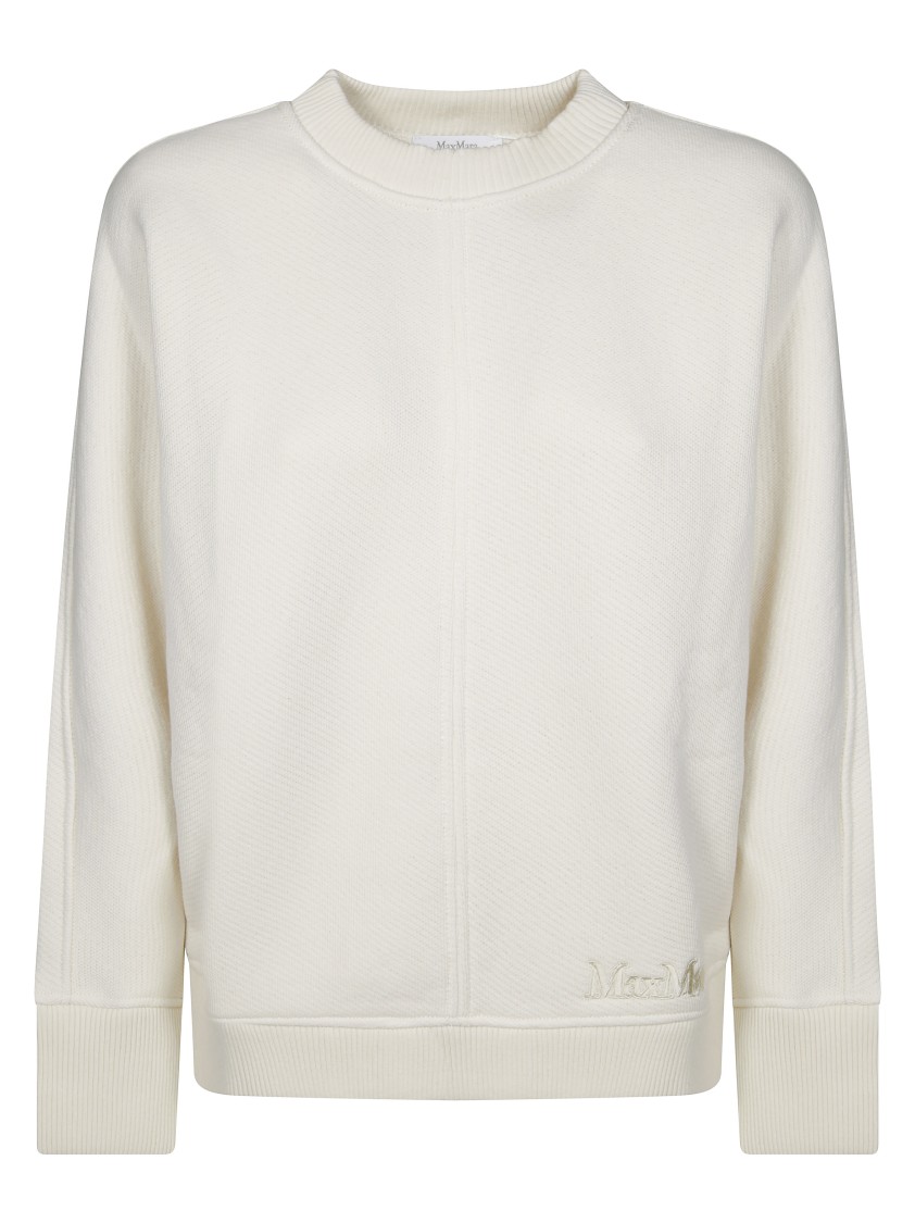 Max Mara Cral Crew Neck Sweatshirt In White