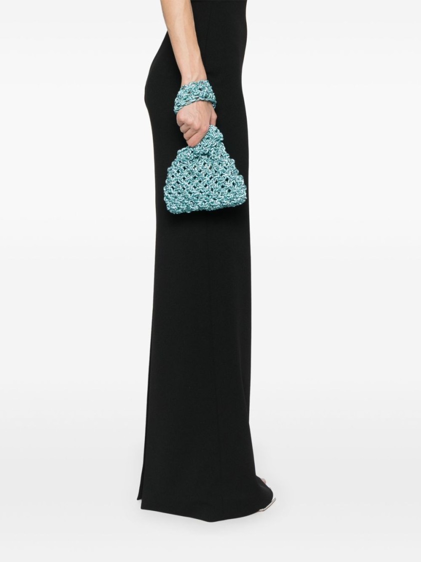 Shop Hibourama Triangular Beaded Handbag With Intricately Woven Handle
