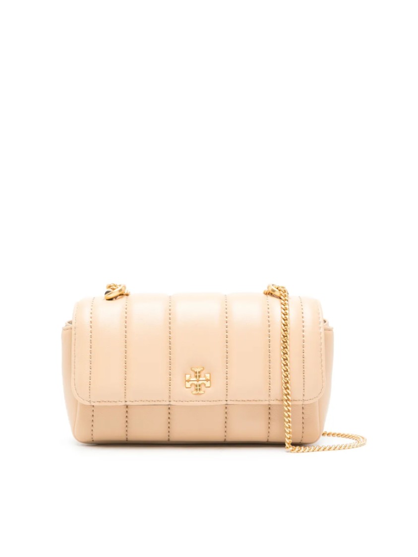 Tory Burch Kira Mini Flap Quilted Logo Shoulder Bag In Neutral
