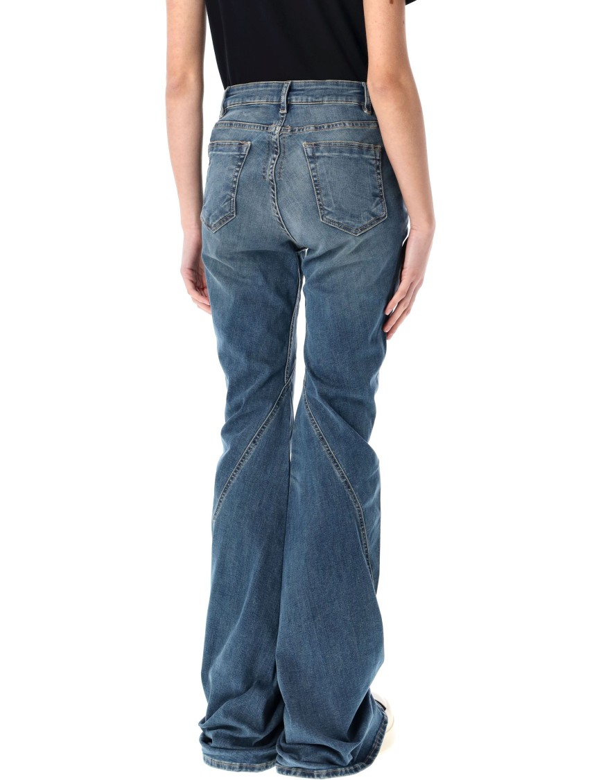 Rick Owens Drkshdw Bias Bootcut Jeans In Blue