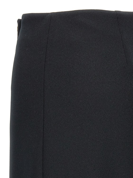 Emilio Pucci Black Cady Wrap Skirt With Button Closure | THE