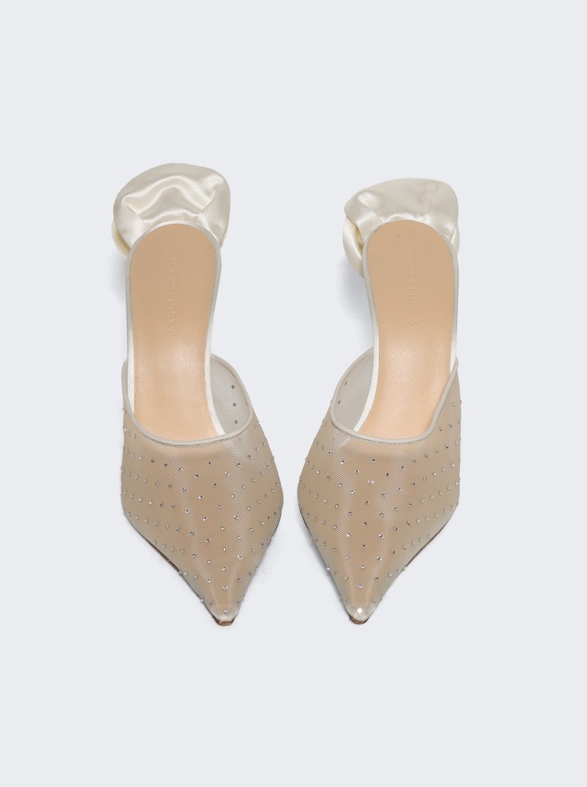 MAGDA BUTRYM MAGDA BUTRYM CRYSTAL HEEL MULE CREAM
