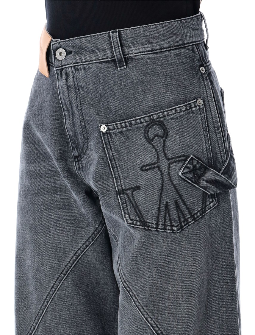 JW ANDERSON J. W. ANDERSON WIDE-LEG TWISTED DESIGN DENIM PANTS