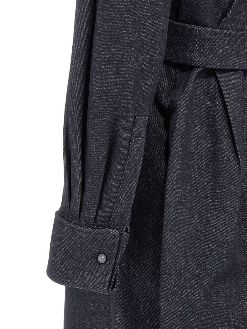 Max Mara Go Belted Waist Midi Dress With Long Sleeves