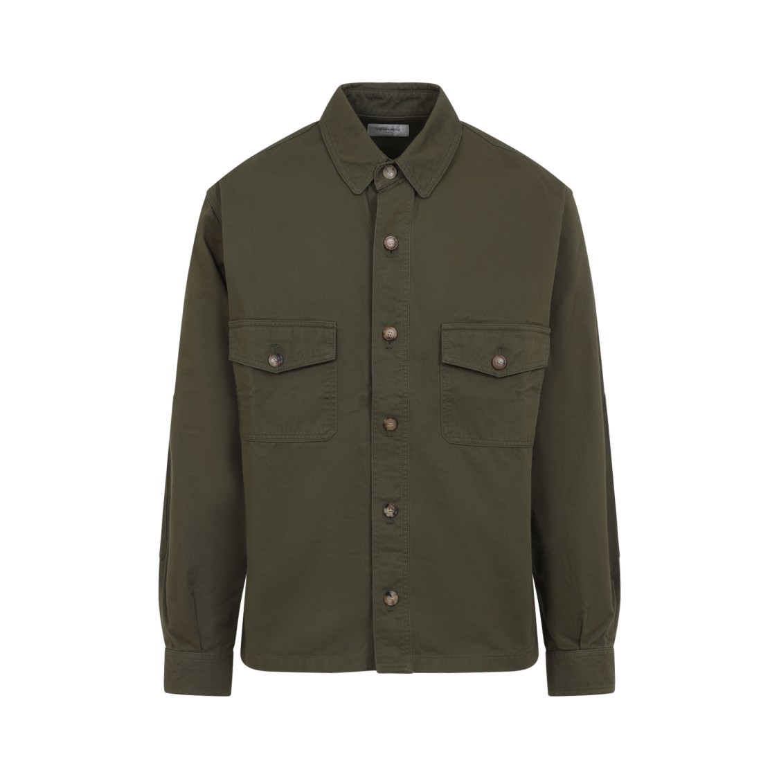Saint Laurent Vibrant Green Cotton Button-up Shirt In Green
