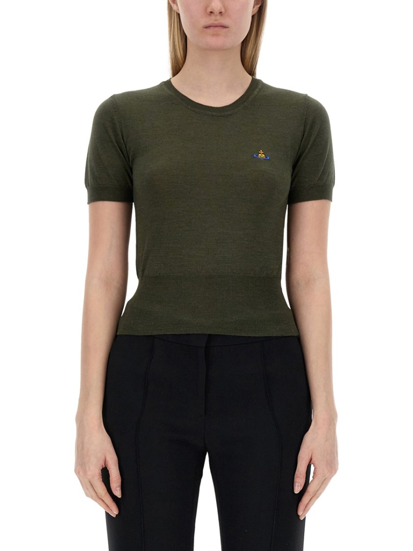 Vivienne Westwood Bea Orb-embroidered T-shirt In Green