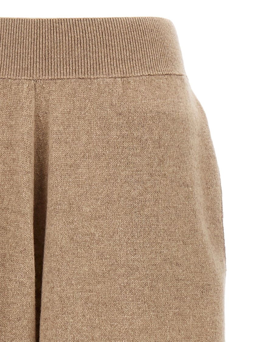 Stella Mccartney Cashmere And Wool Blend Knitted Pants In Neutral