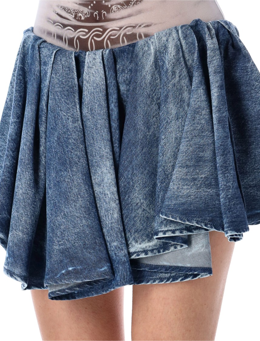 Diesel De-ria Asymmetric Denim Mini Skirt In Blue