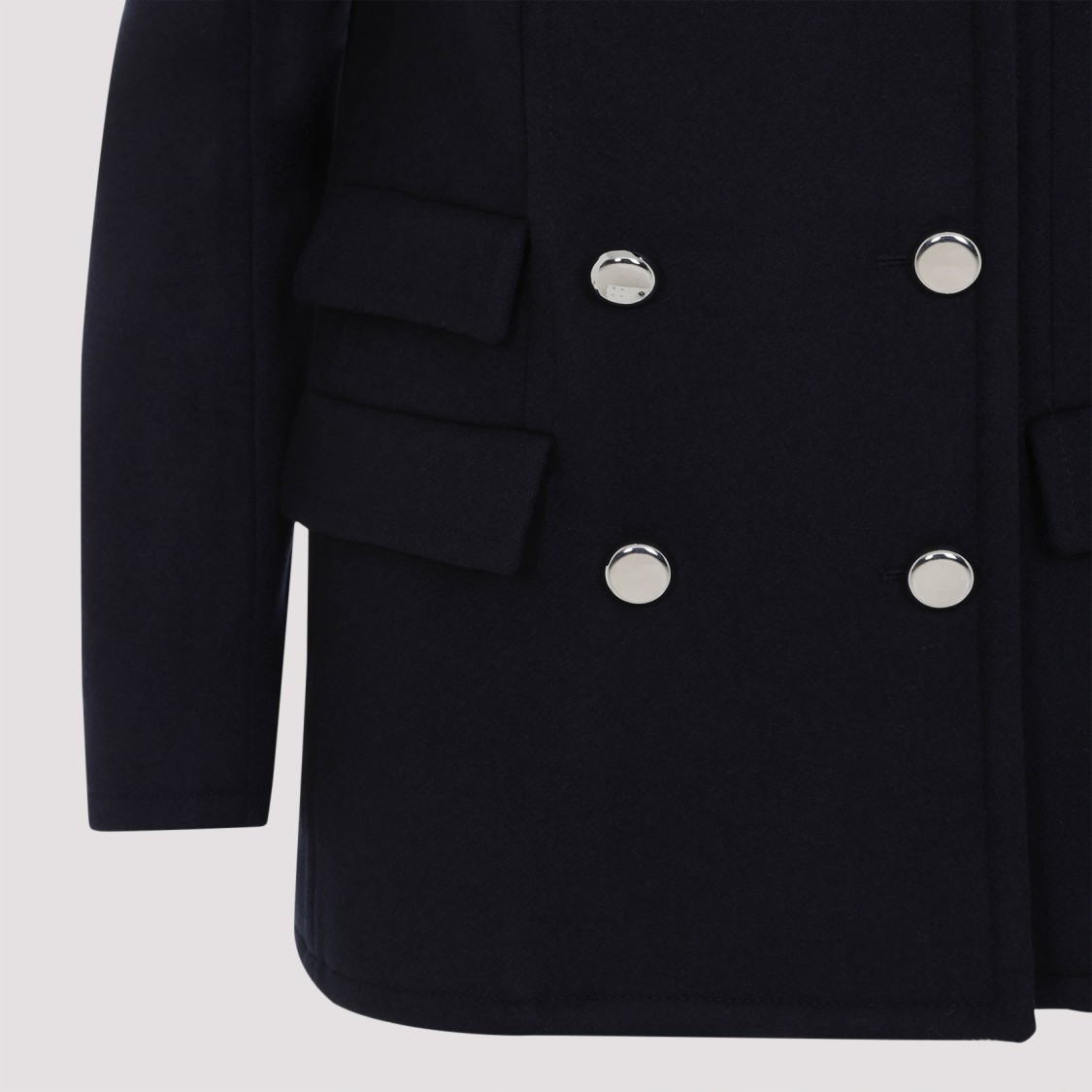 Theory Baltic Blue Recycled Wool Peacoat In Black