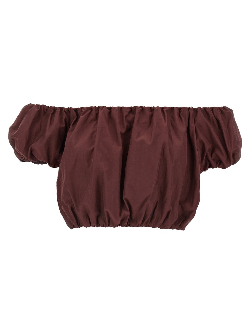 The Andamane Elasticated Hem Off-the-shoulder Puff Sleeves Top