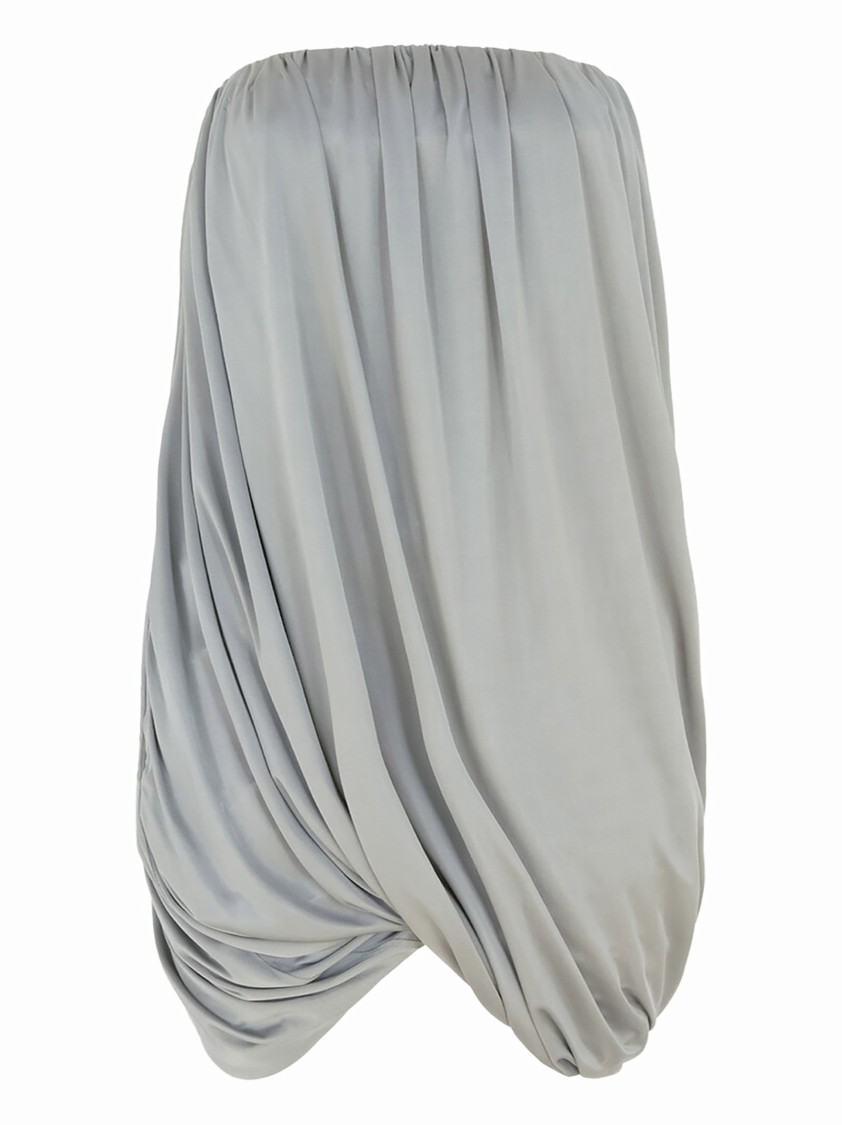 Attico Strapless Mini Dress In Grey Viscose