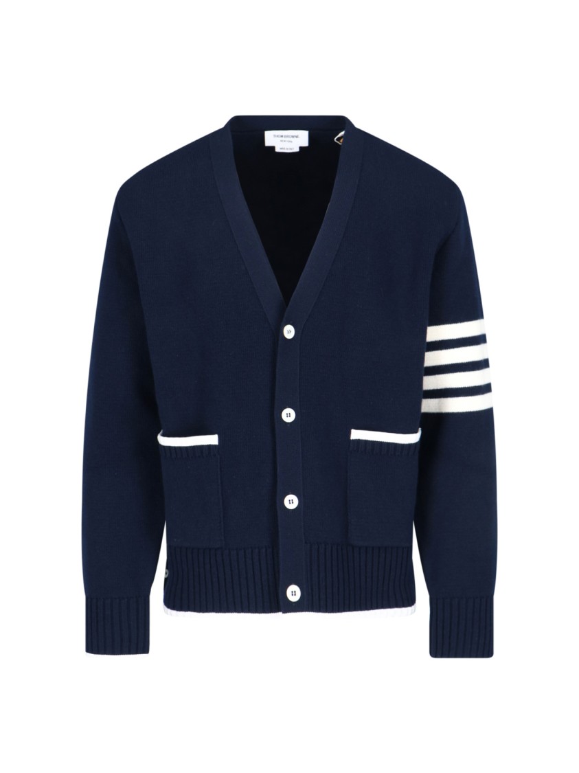 Thom Browne Crewneck Sweater With Striped Sleeve Detail