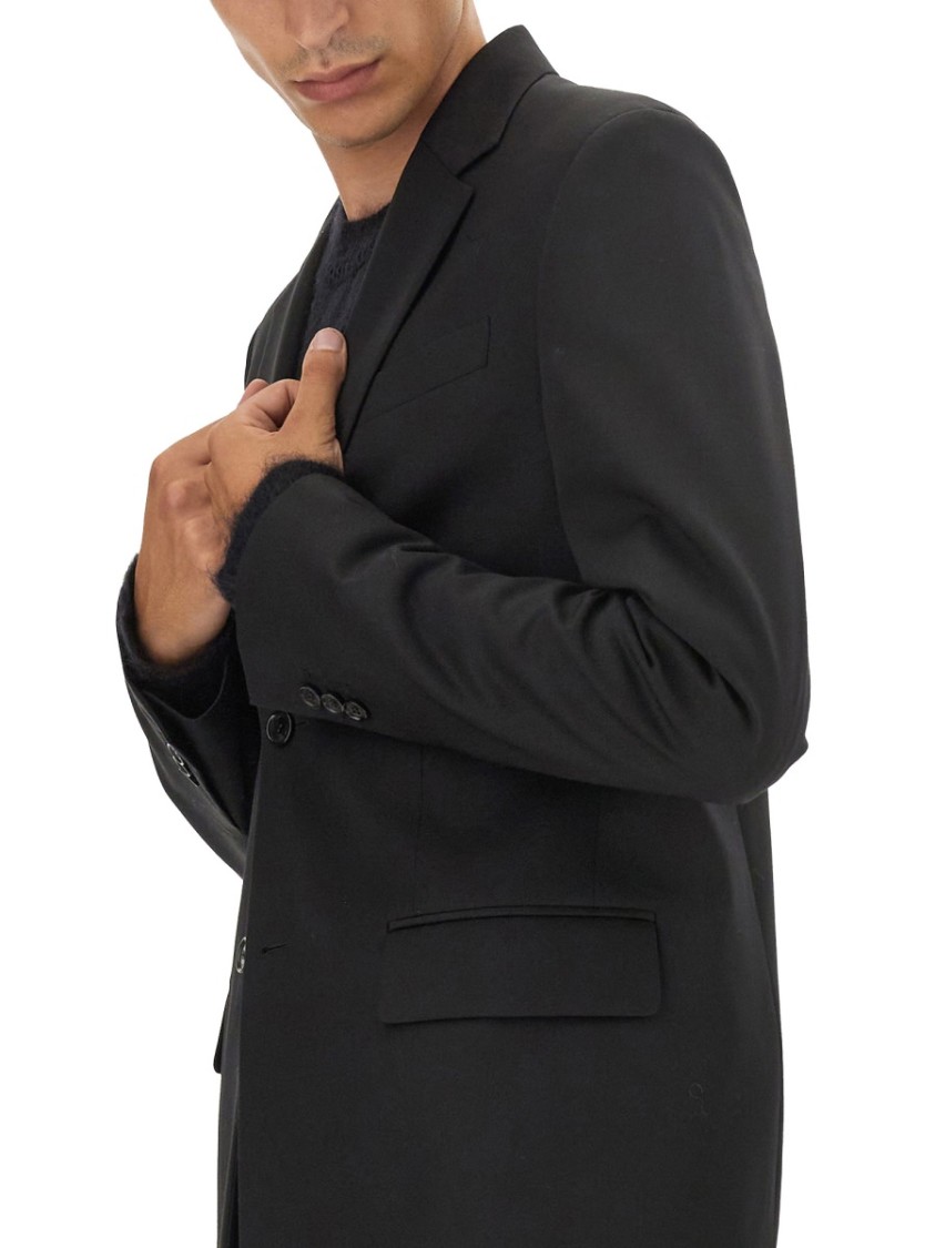 Off-white Strap Relax Black Virgin Wool Jacket In Black