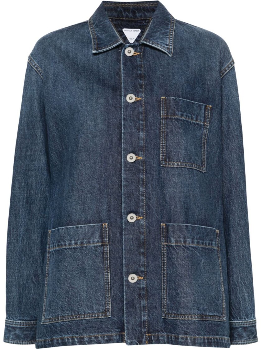 Bottega Veneta Indigo Single-breasted Denim Jacket In Blue