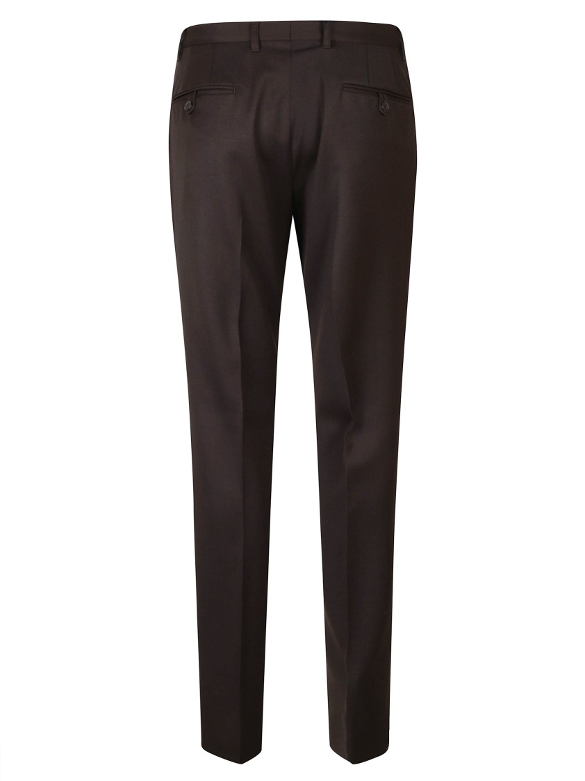 Prada Tailored Ebony Trousers With Subtle Pleats In Black