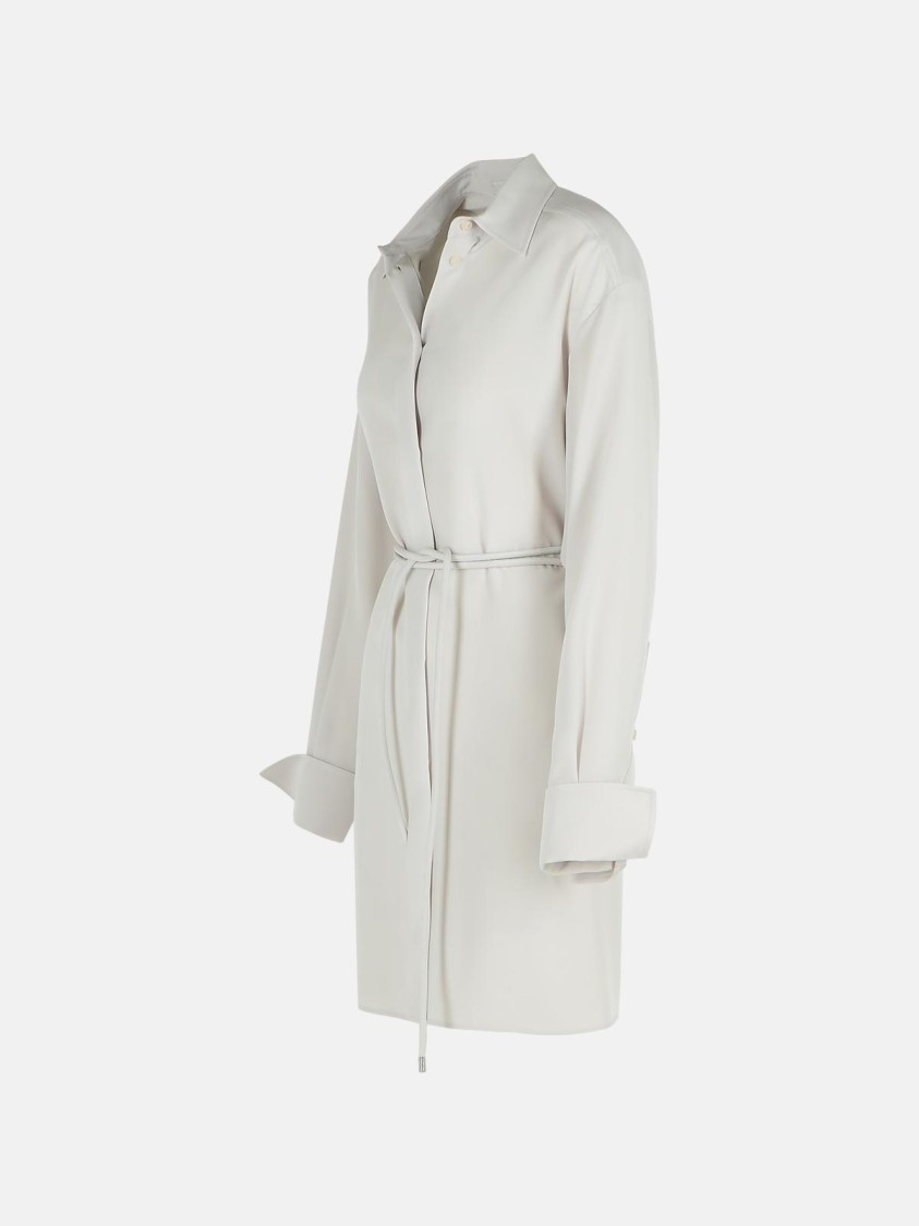 Sportmax Eolie Grey Silk Dress In Silver