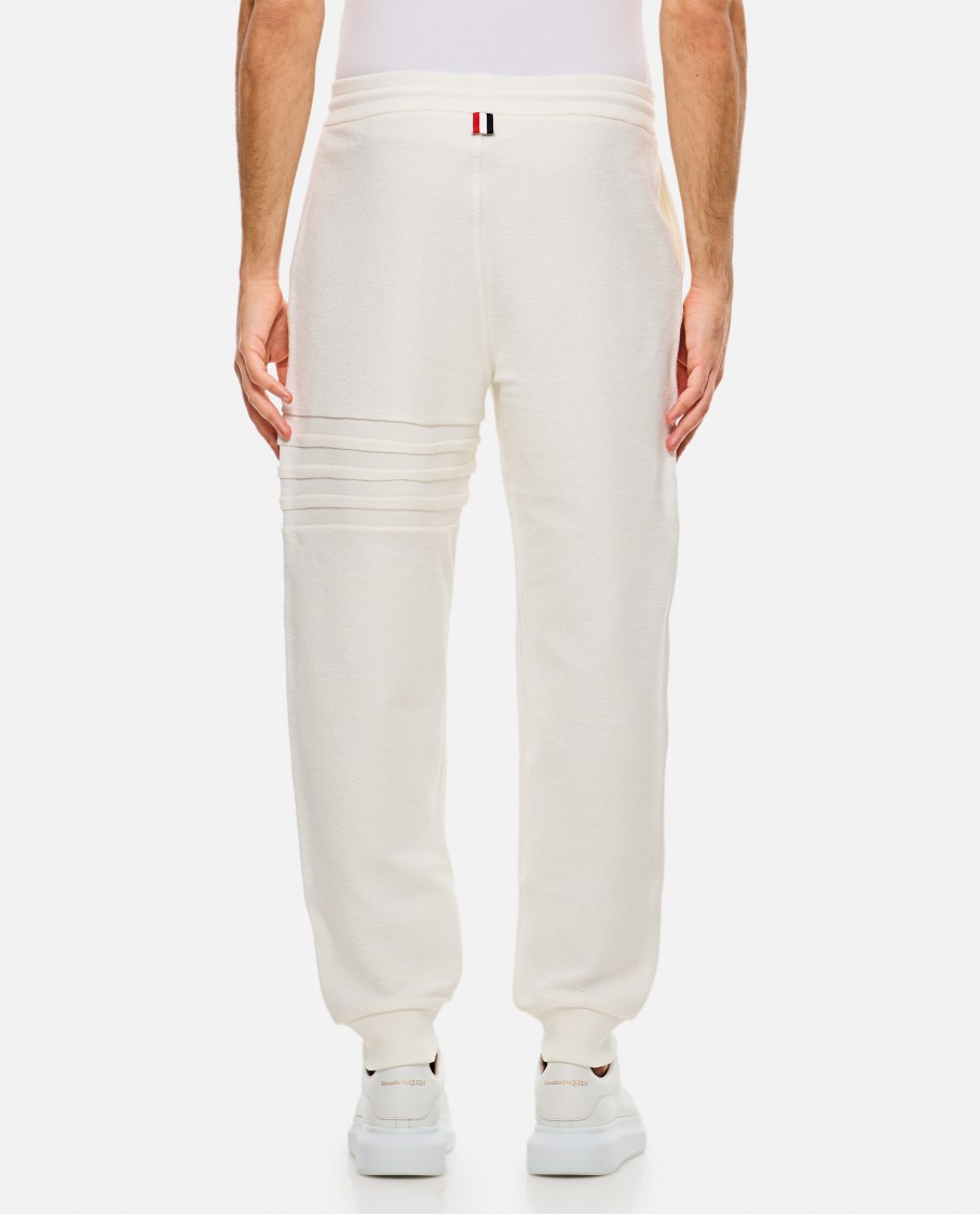 Thom Browne White Sweatpants With Embossed Seams In White