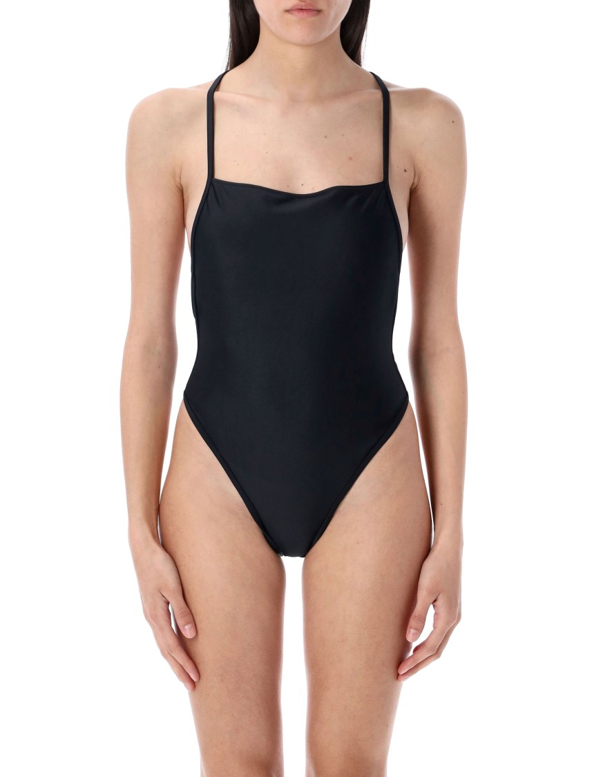 Marine Serre Stretch Nylon Swimsuit Cross-back Design