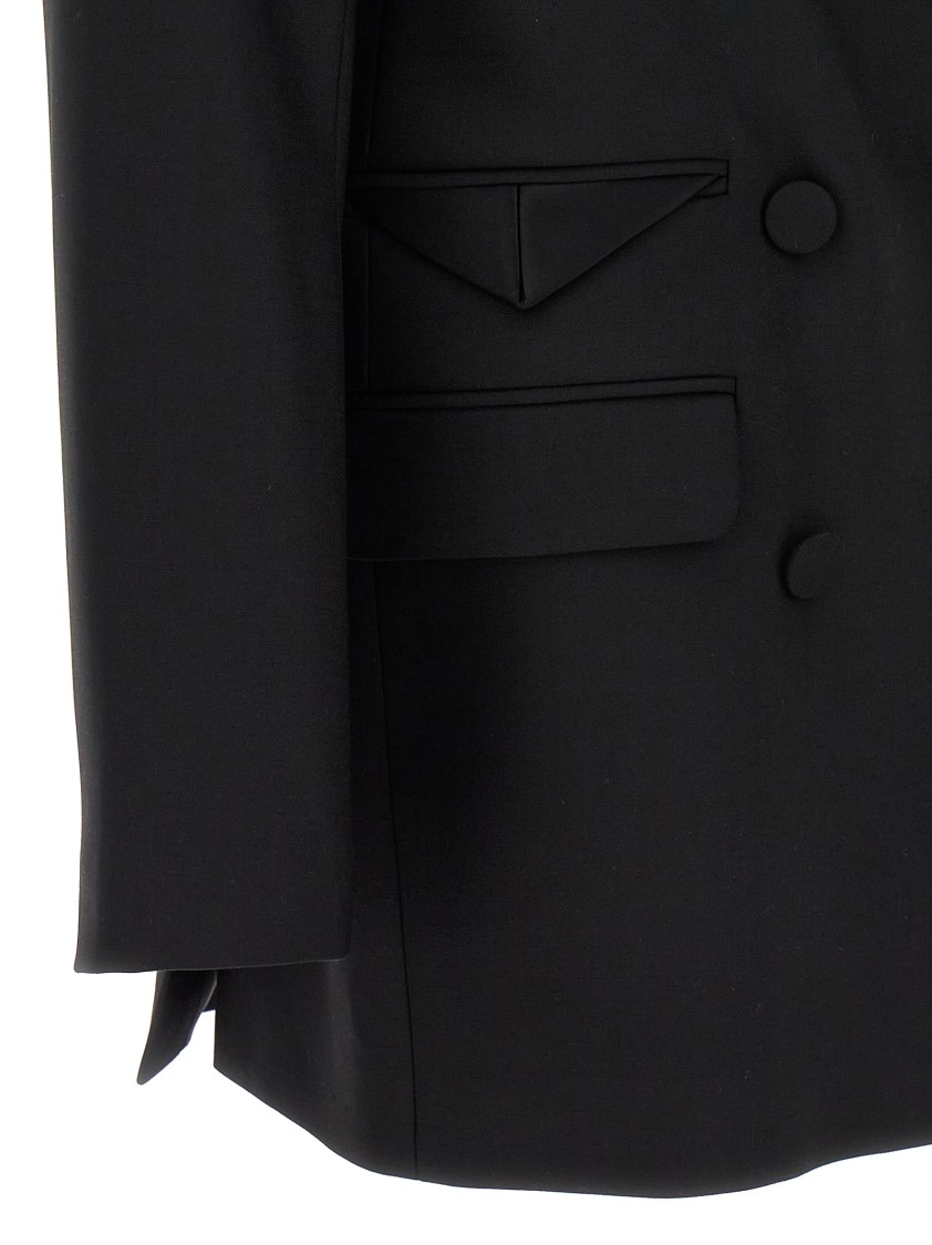 David Koma 'tailored Tuxedo' Blazer With Structured Shoulders In Black