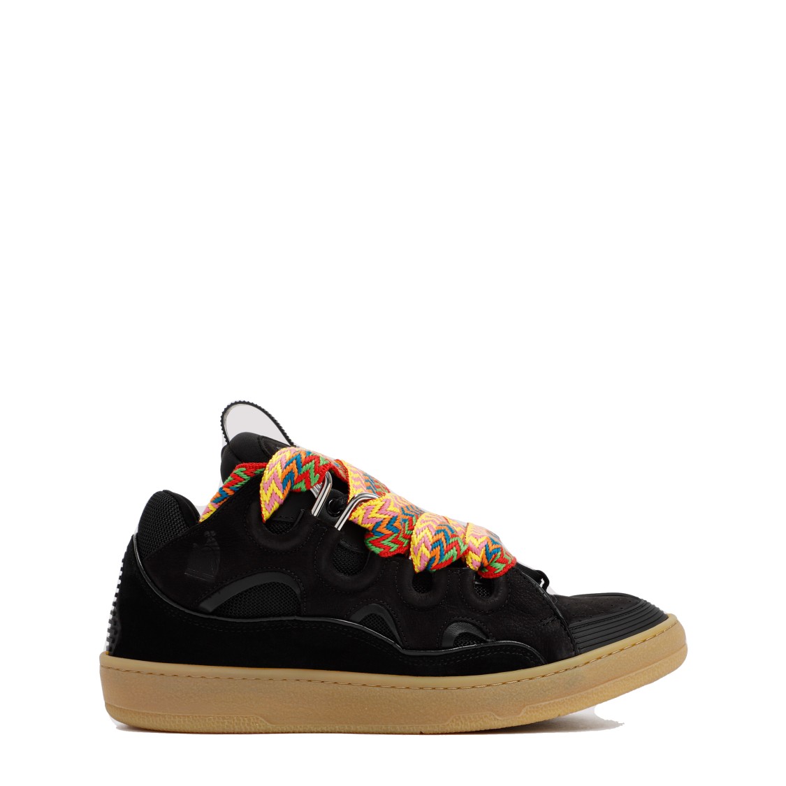 Shop Lanvin Suede Leather Curb Sneakers