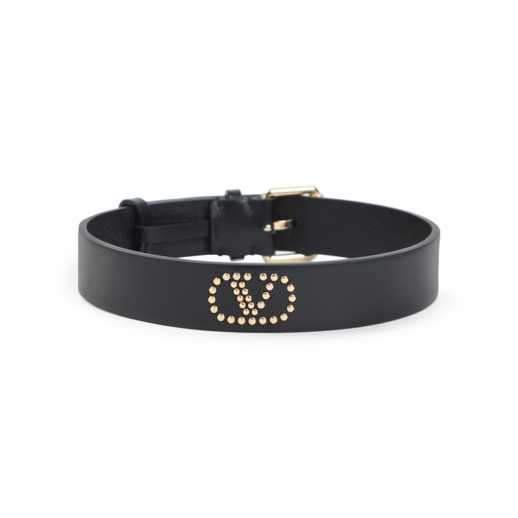 ネックレス・ペンダント Valentino Garavani Leather Bracelet With Bold Logo And Gold VALENTINO GARAVANI leather vlogo bracelet 'the bold Gold