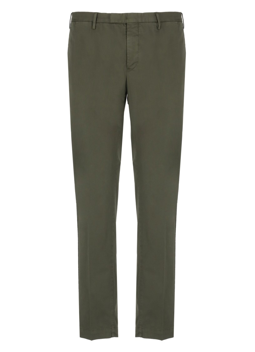 Pt Torino Edge Stretch Cotton Trousers In Green