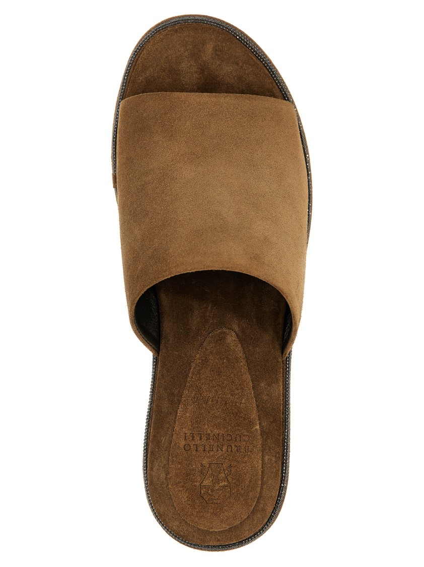 Brunello Cucinelli Brown Monile Wedges