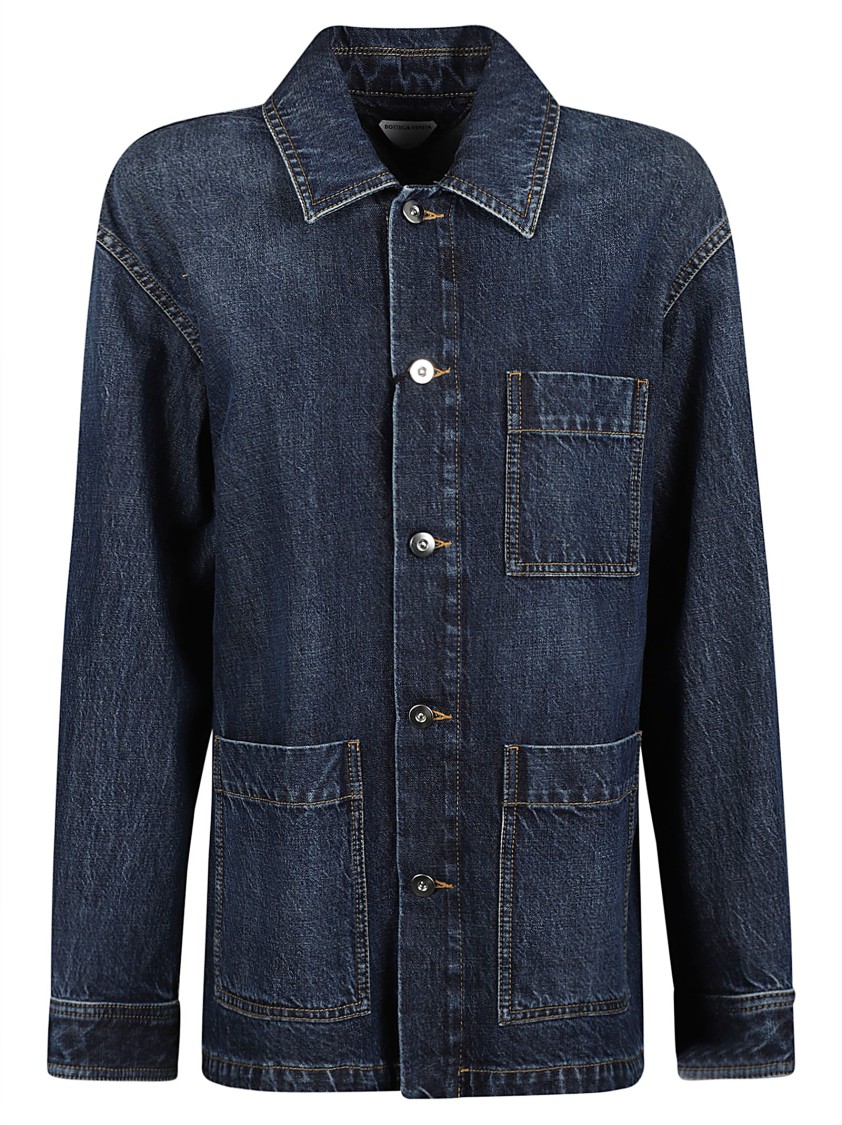 Bottega Veneta Indigo Single-breasted Denim Jacket In Blue