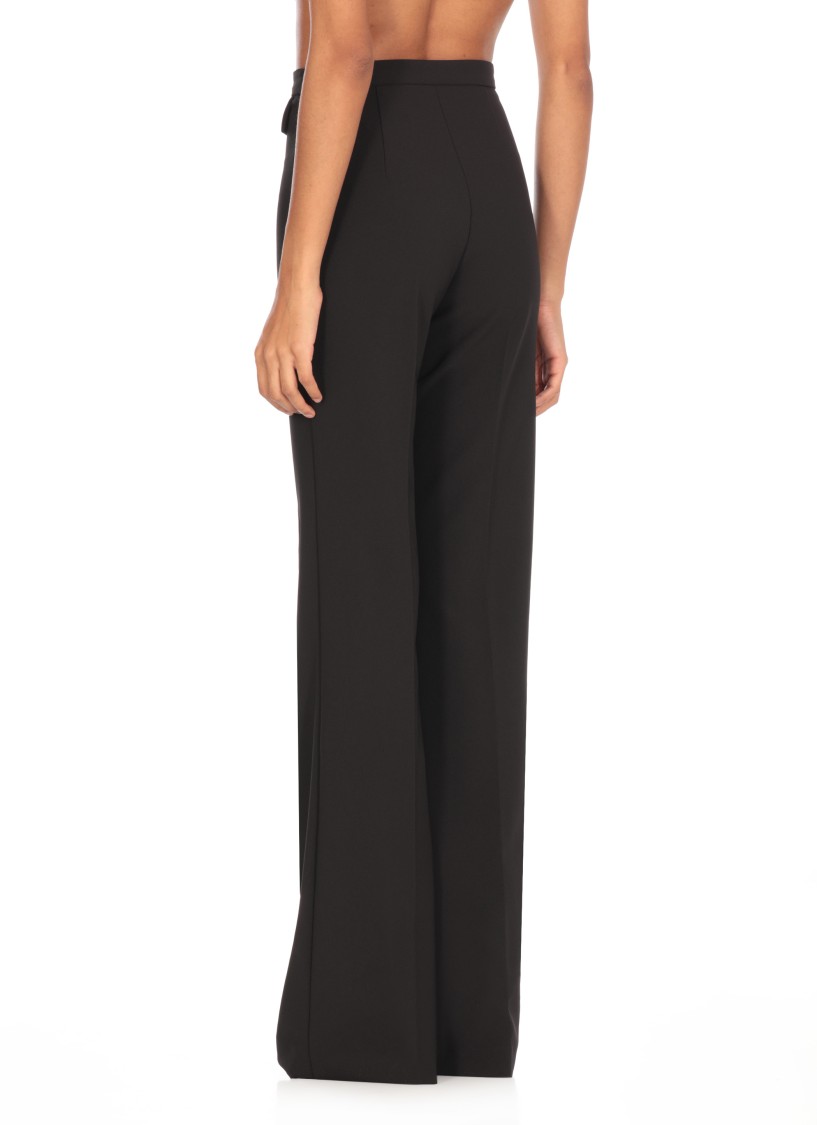 Elisabetta Franchi Tailored Black Crêpe Pants In Black