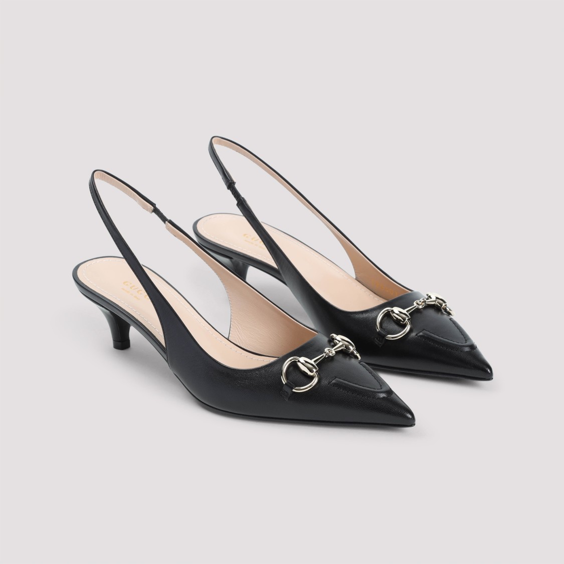 Gucci Elegant Slingback Pumps With Metallic Accent In Black