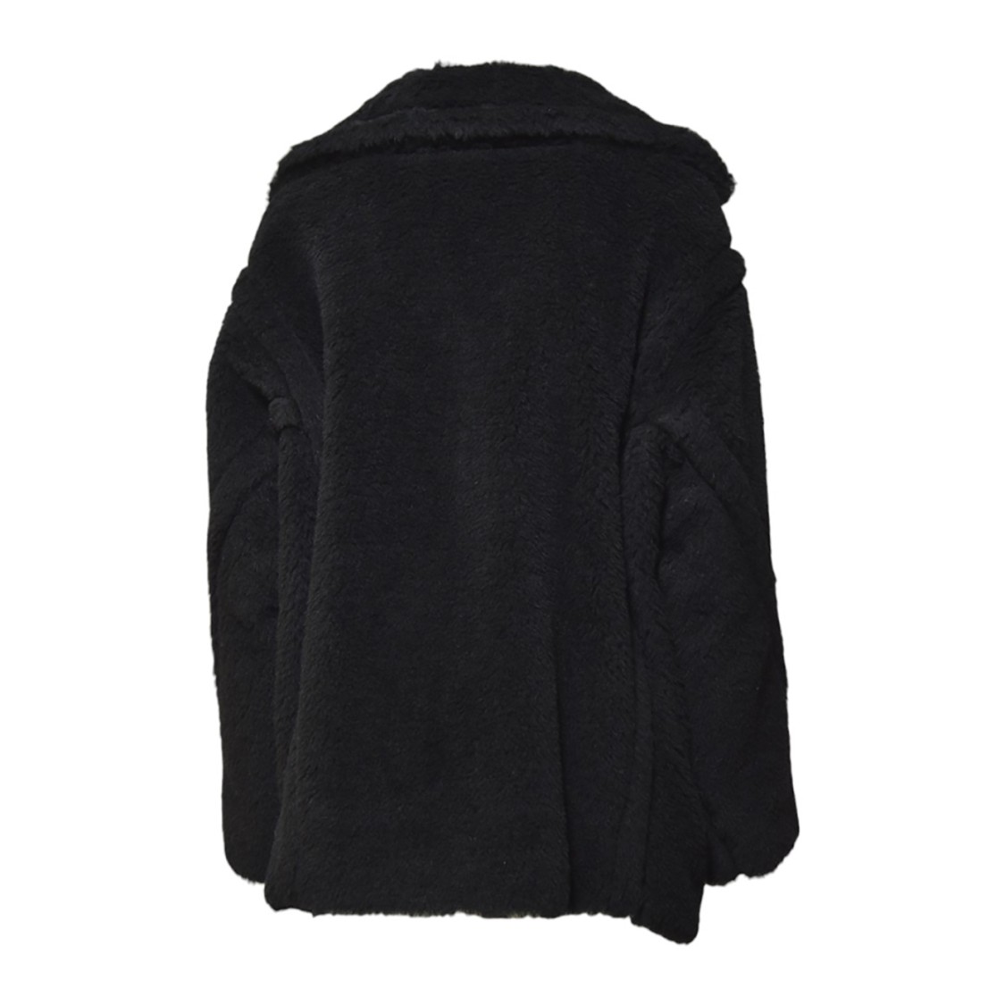 Shop Max Mara Black Teddy Coat In Alpaca And Black Wool