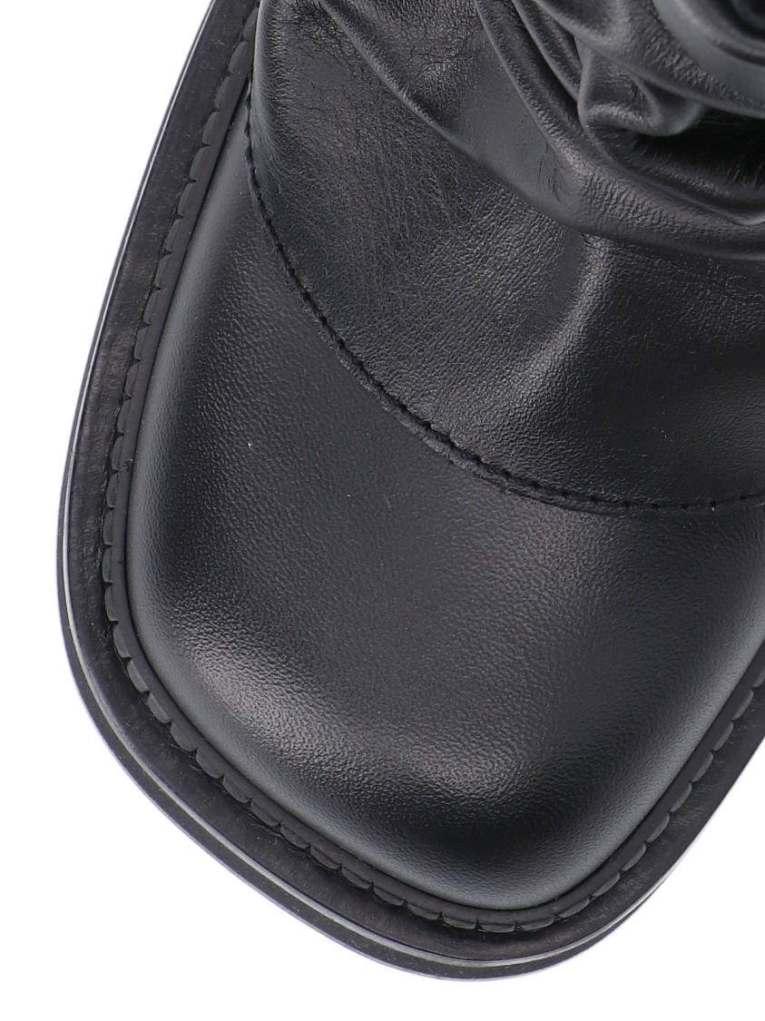 Shop Attico The Mini Robin Combat Boots In Black Hammered Leather
