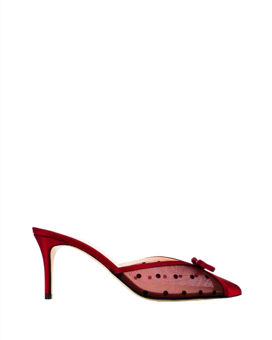 Andrea Wazen Kris Mule Bonbon - 75 Mm In Red