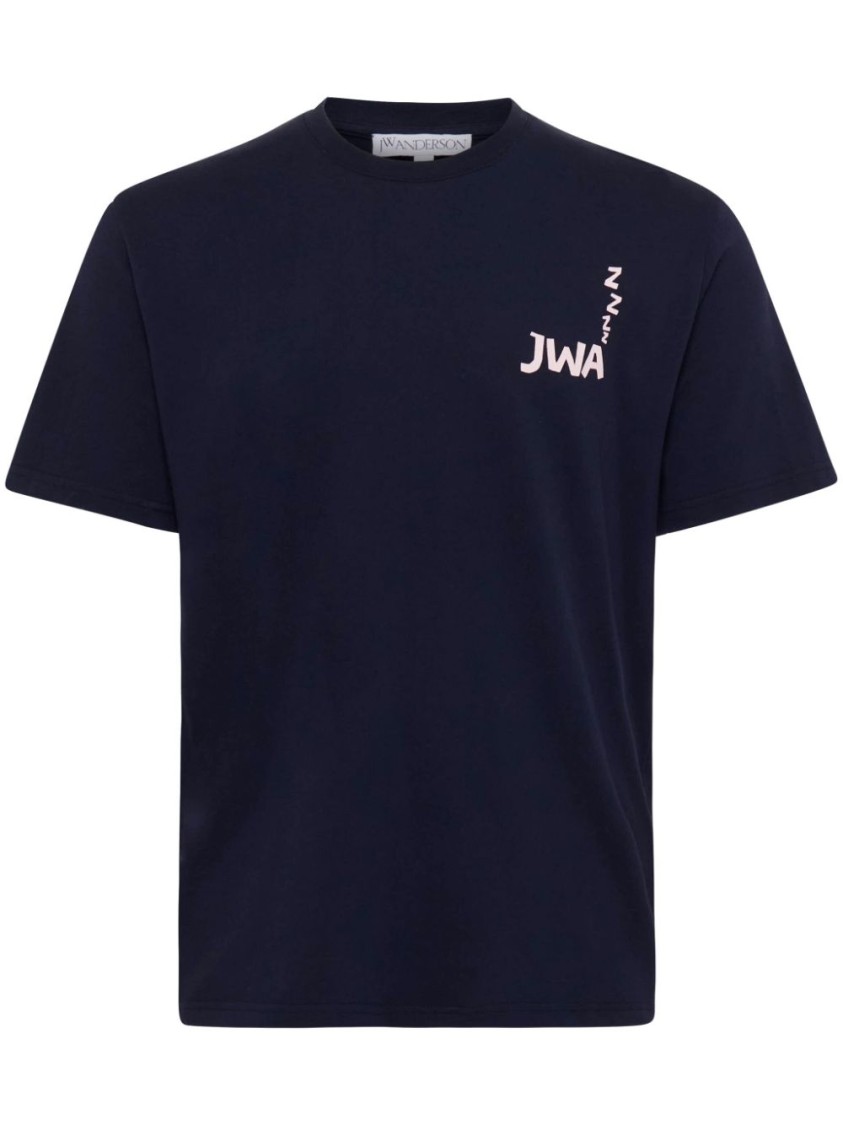 Jw Anderson J. W. Anderson Blue Relaxed Fit Crew Neck T-shirt In Black