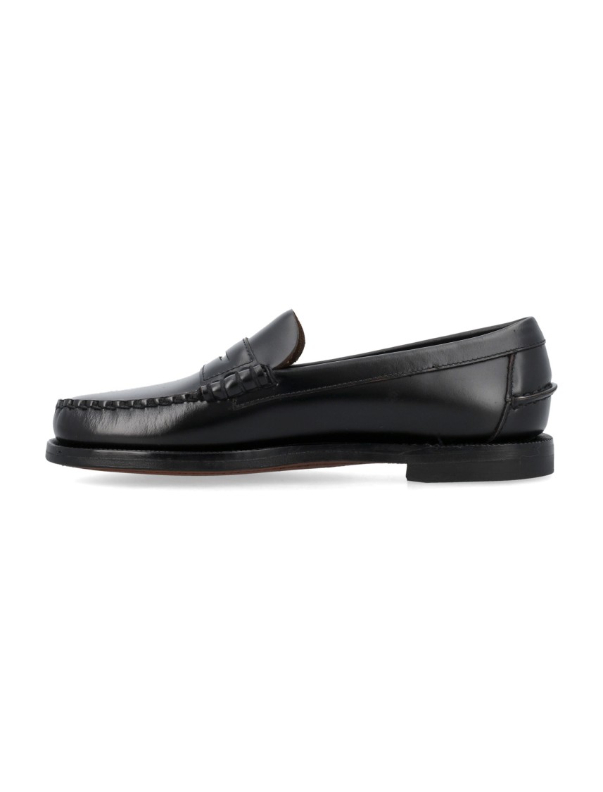 Shop Sebago Black Leather Classic Dan Loafers