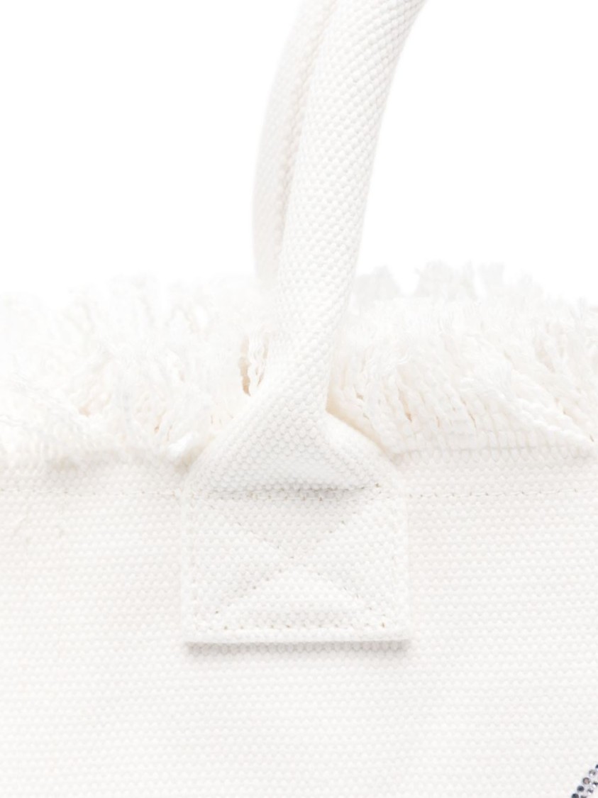 MC2 SAINT BARTH MC2 SAINT BARTH TEXTURED COTTON HANDBAG WITH SPARKLING LOGO